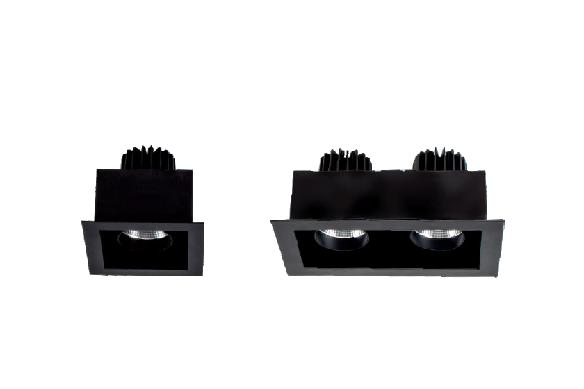 سبوت شبكي برأس أو رأسين مربع أسود شبكي COB — سلسلة LG701 (8W/12W/2x8W/2x12W)