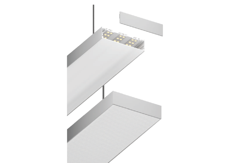 إضاءة مكتبية علوي/سفلي خطي معلّق عريض مكتبي SMD — سلسلة LO704 (36W/48W/54W/60W)