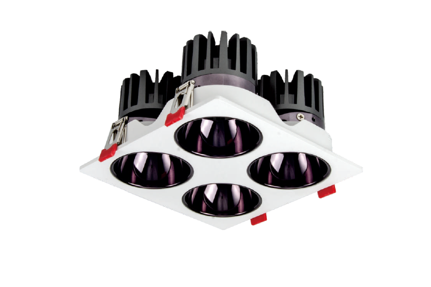 سبوت مضاد للوهج بأربعة رؤوس غاطس مضاد للوهج COB — سلسلة LX6014 (4x7W/4x10W)